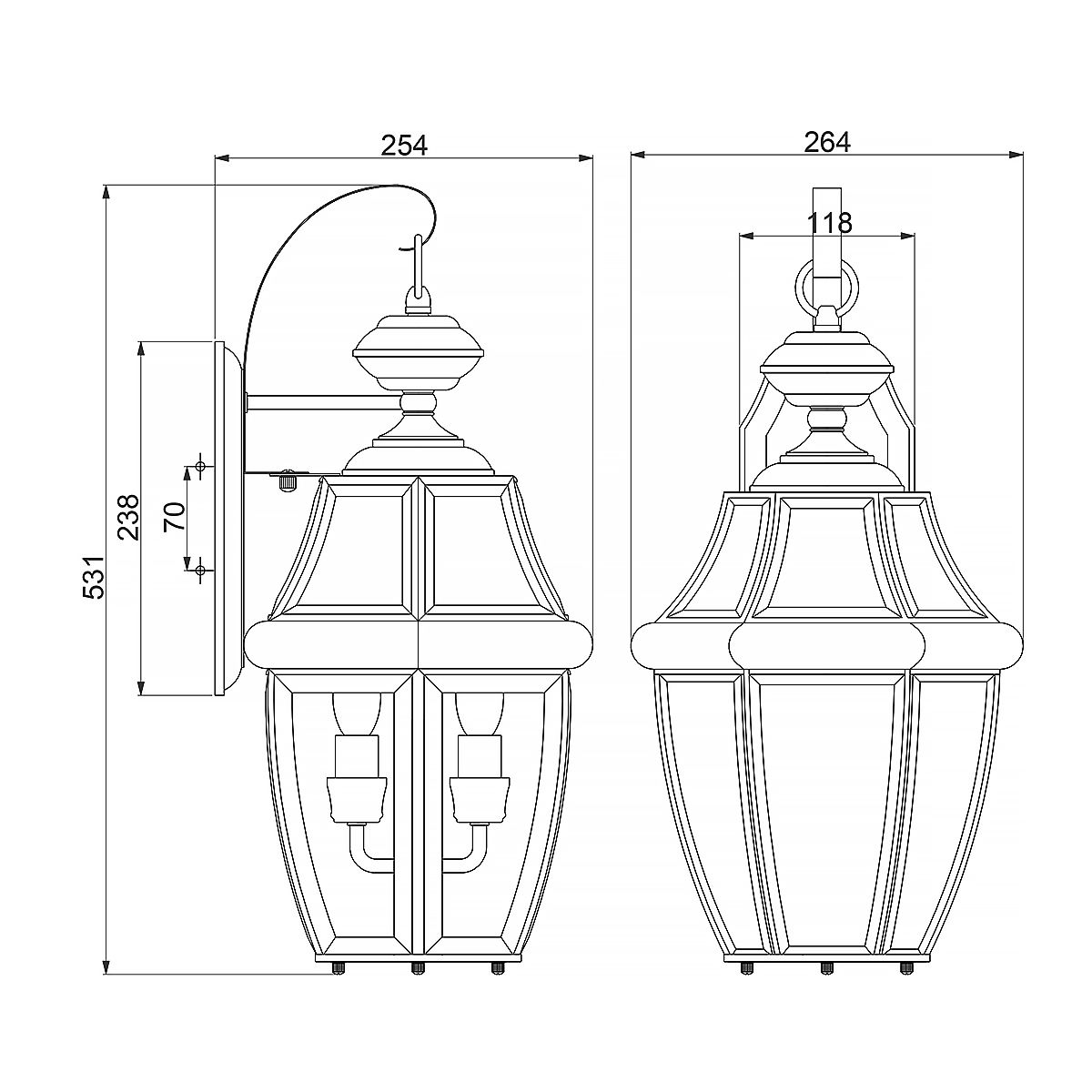 Elegant Newbury Brass Lantern for Outdoor Walls