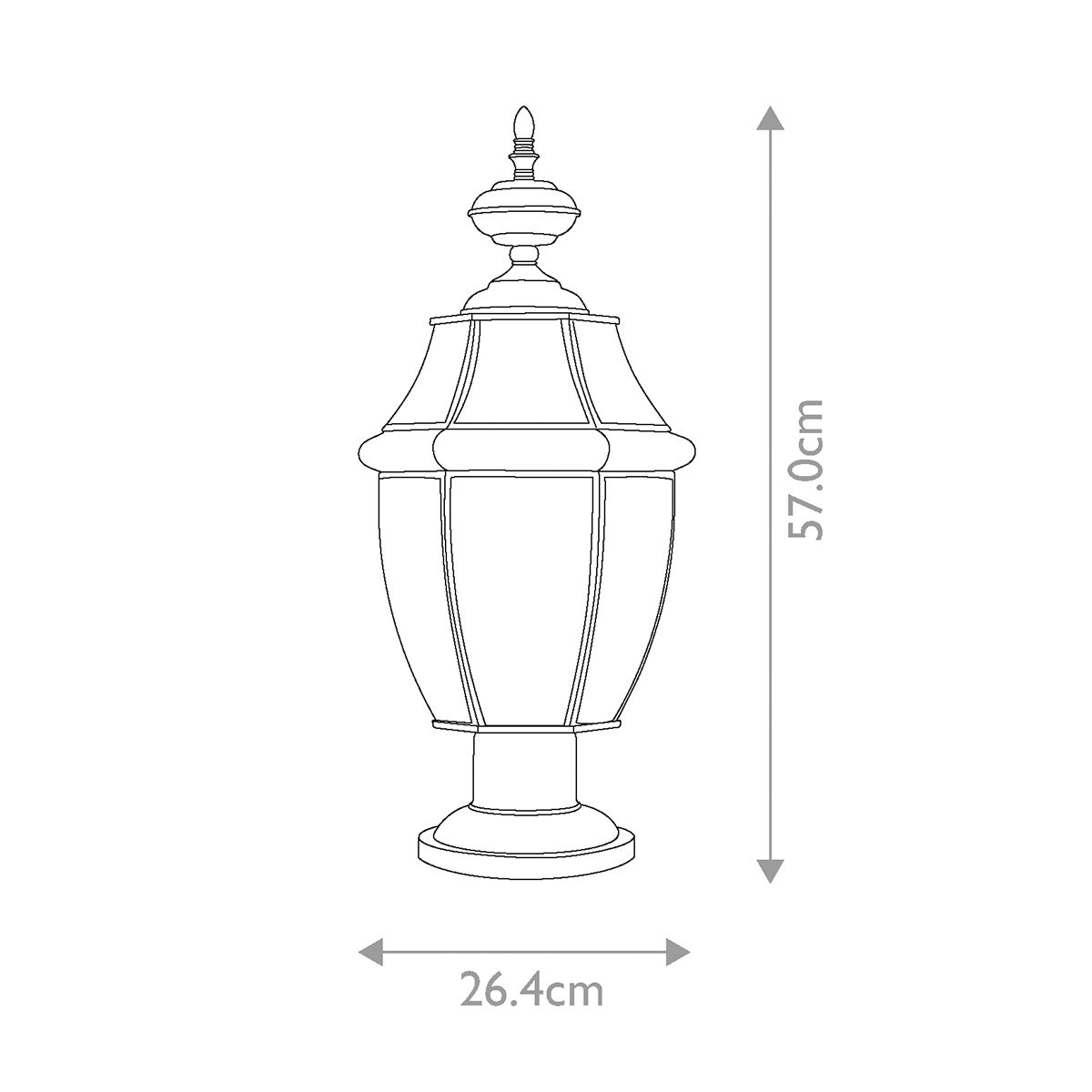 Elegant Newbury Polished Brass Outdoor Pedestal Lamp