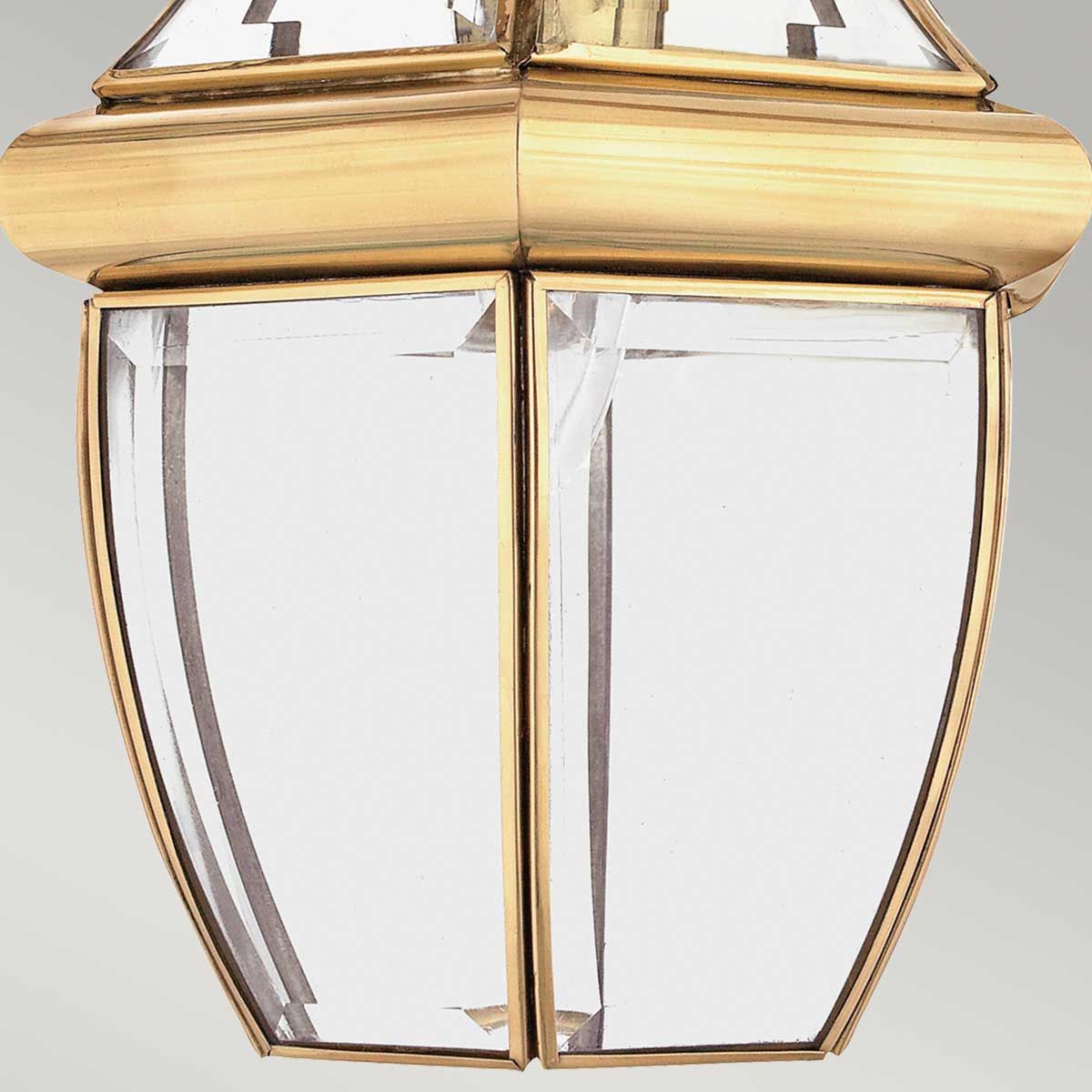 Elegant Newbury Medium Exterior Chain Lantern in Polished Brass