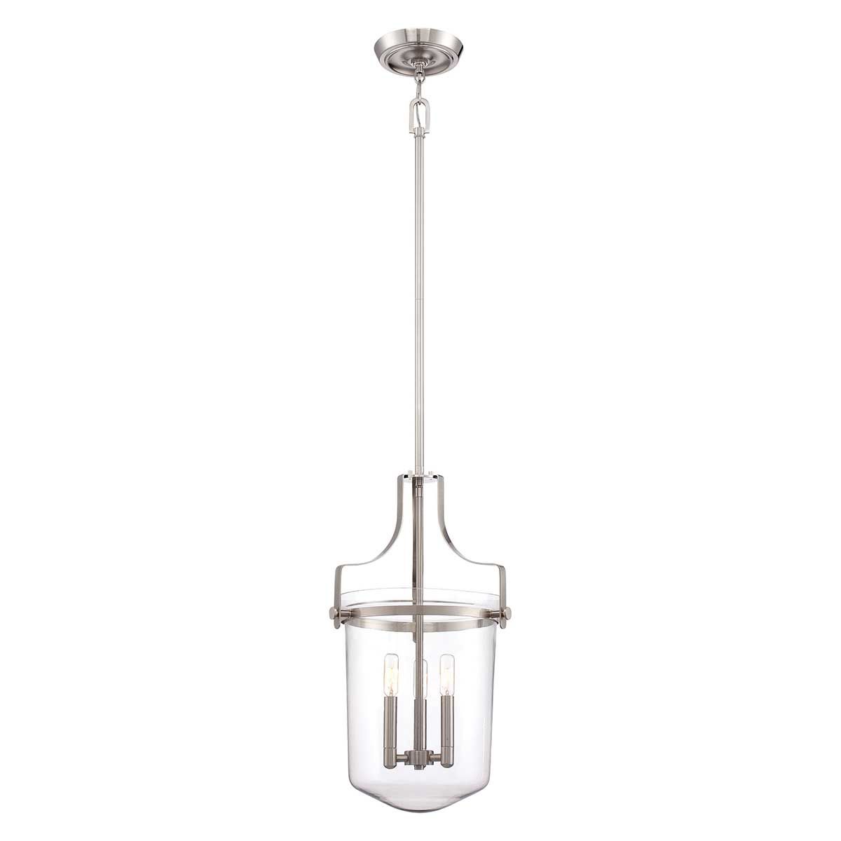 Penn Station 3-Light Pendant in Brushed Nickel Finish