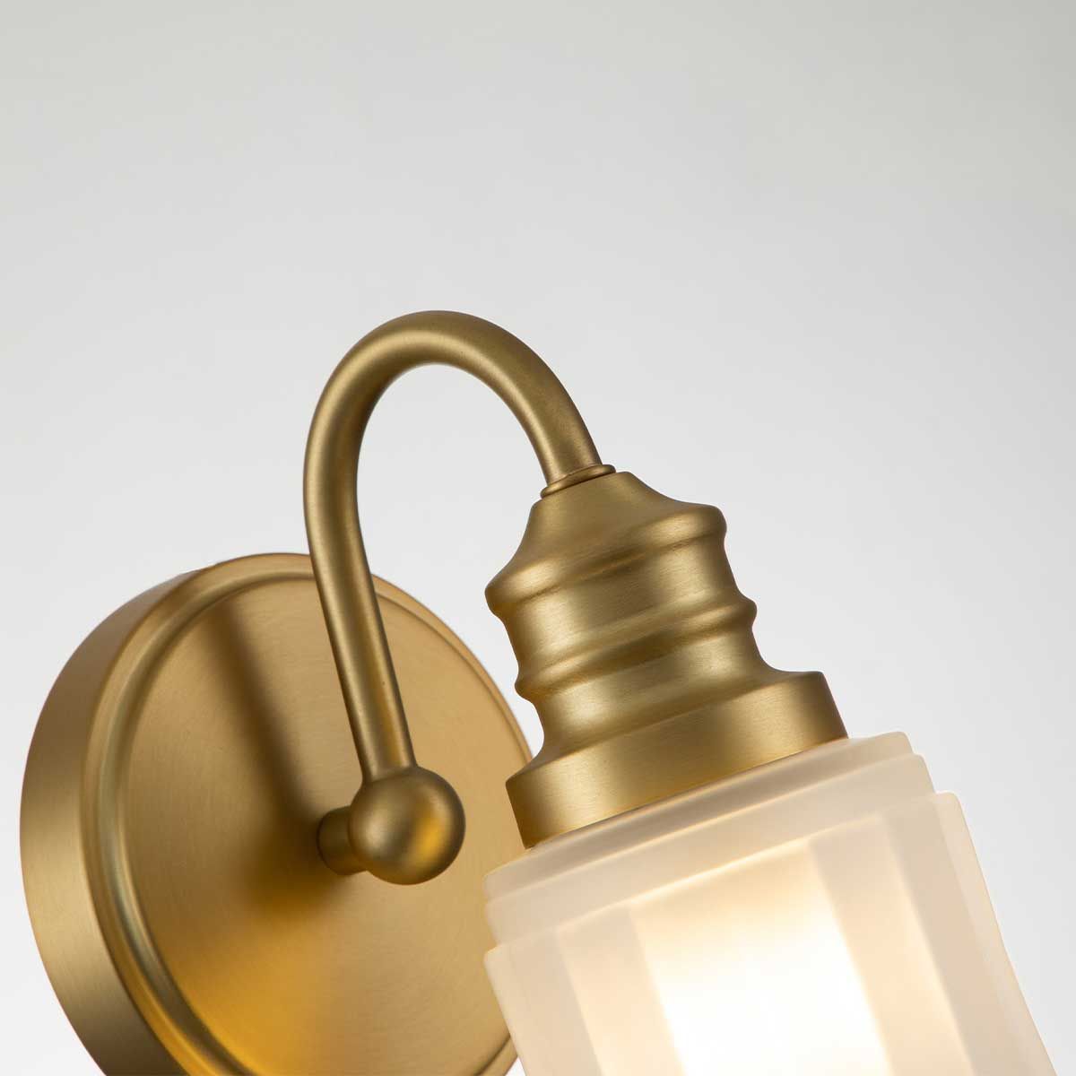 Swell Brushed Brass 1-Light Bathroom Wall Sconce