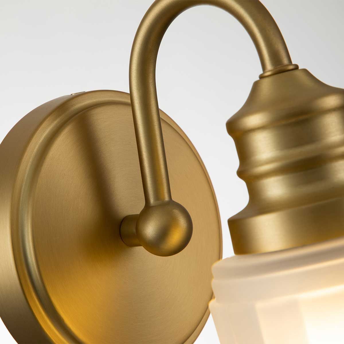 Swell Brushed Brass 1-Light Bathroom Wall Sconce
