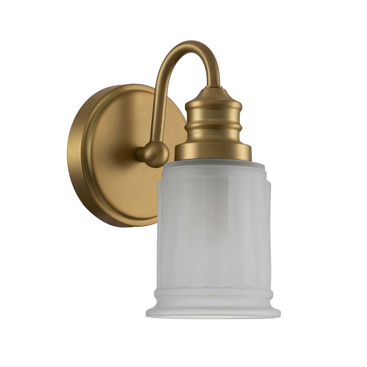 Swell Brushed Brass 1-Light Bathroom Wall Sconce