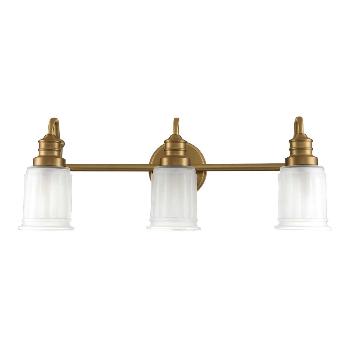 Swell Brushed Brass 3-Light Bathroom Wall Fixture