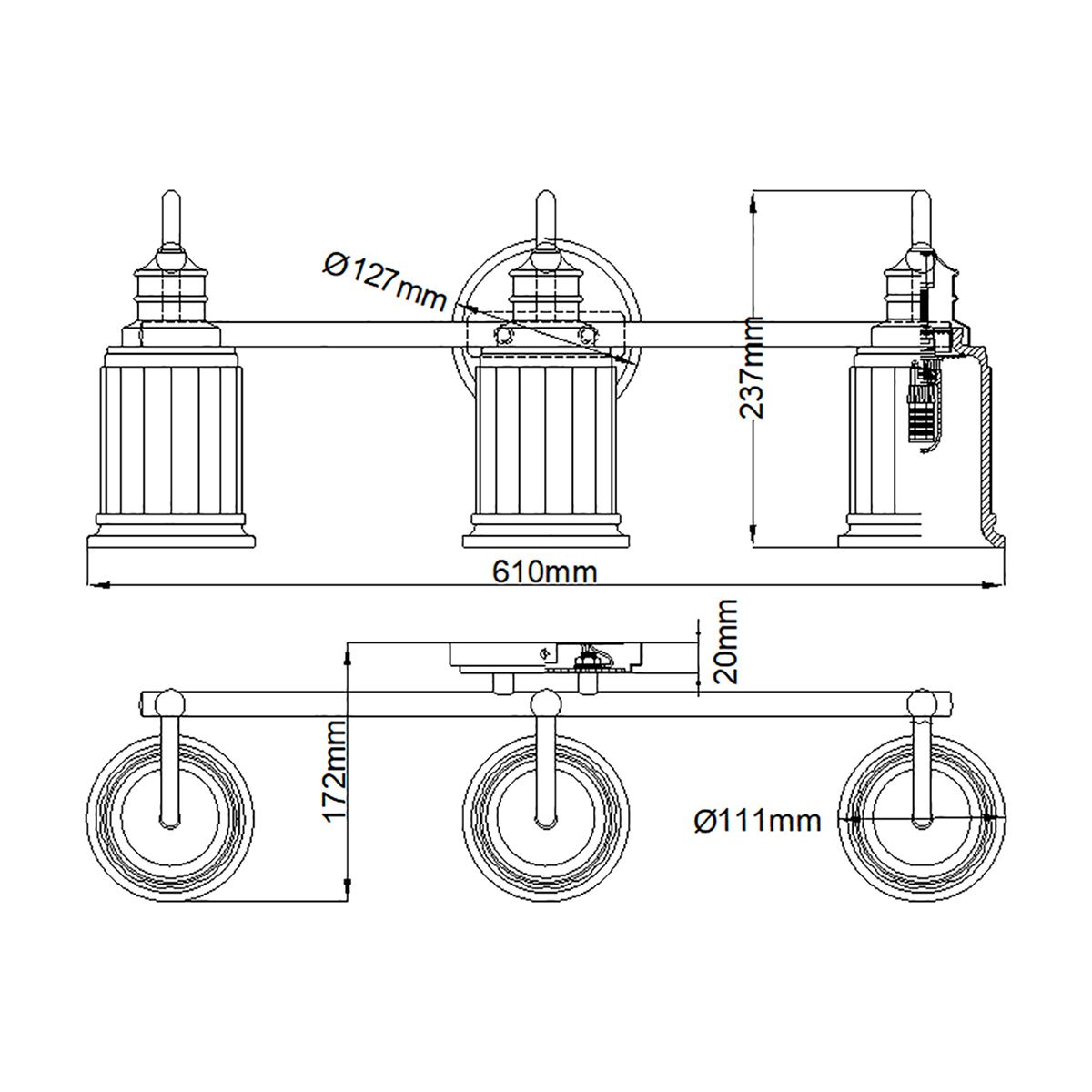 Swell 3-Light Polished Chrome Wall Sconce
