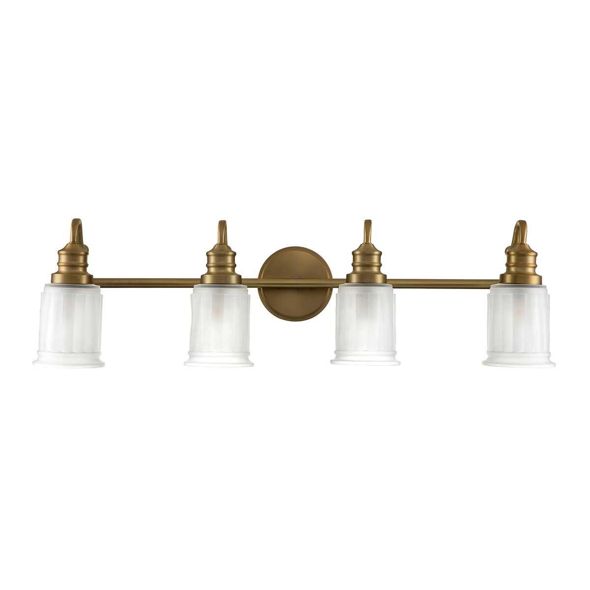 Timeless Elegance: Swell Brushed Brass 4-Light Wall Fixture