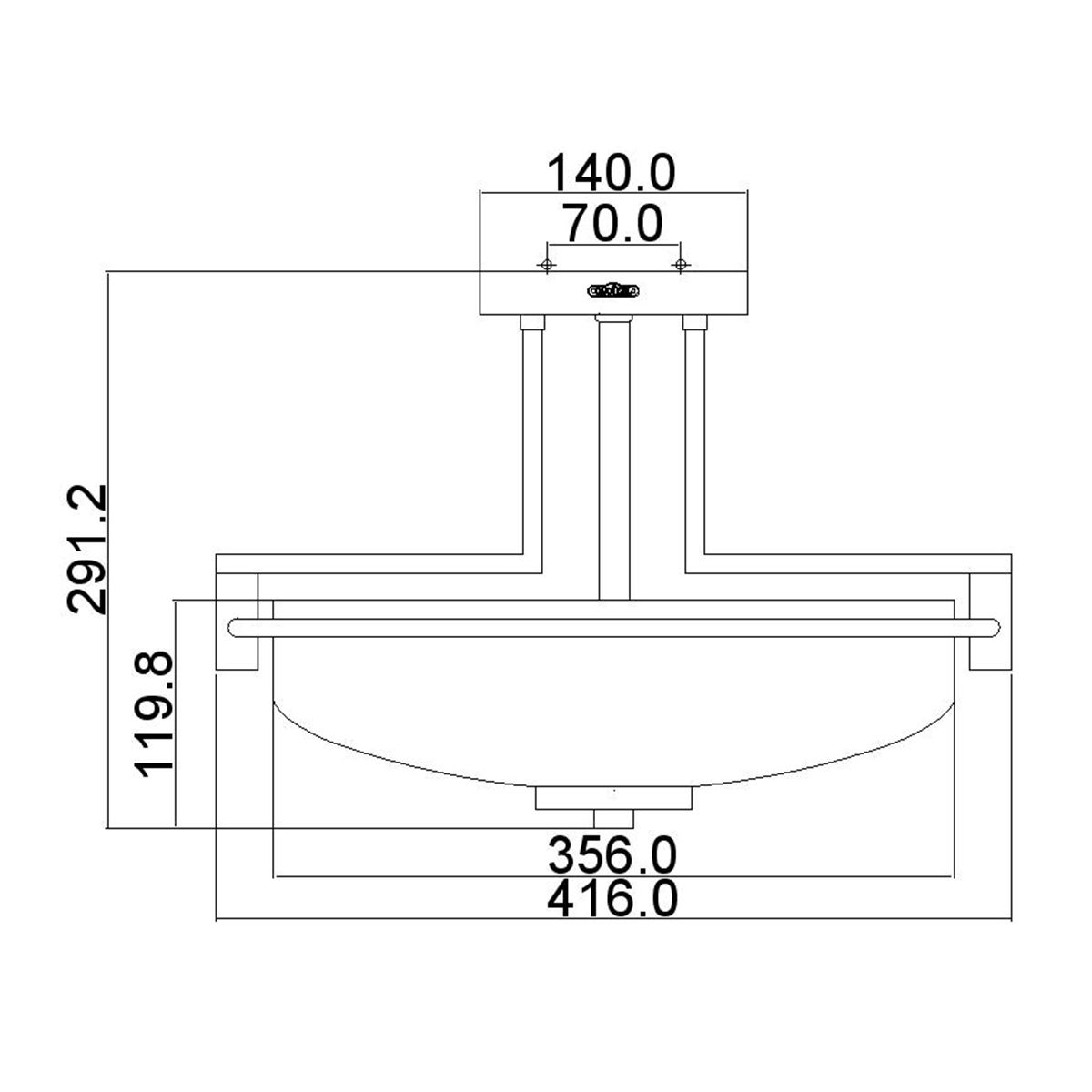 Elegant Taylor 3-Light Semi-Flush Ceiling Fixture