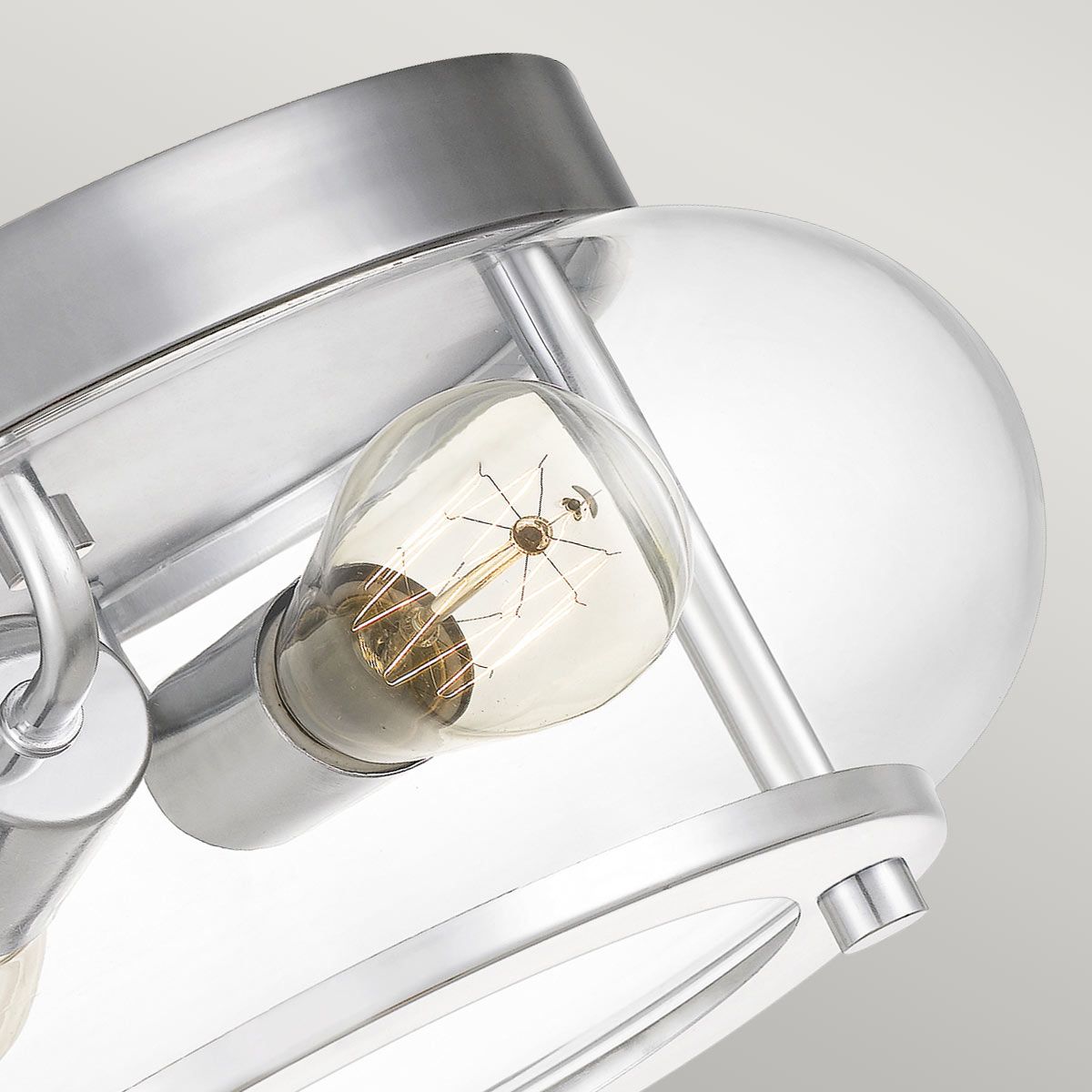 Trilogy Vintage-Inspired Polished Chrome Flush Mount Light