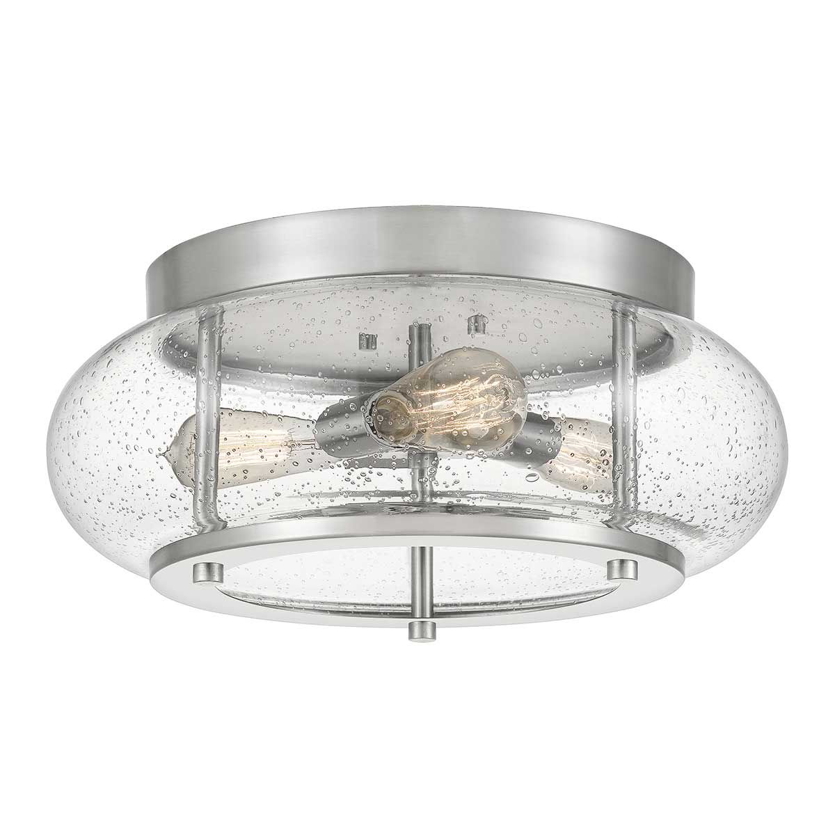 Trilogy Brushed Nickel 3-Light Vintage Flush Ceiling Fixture