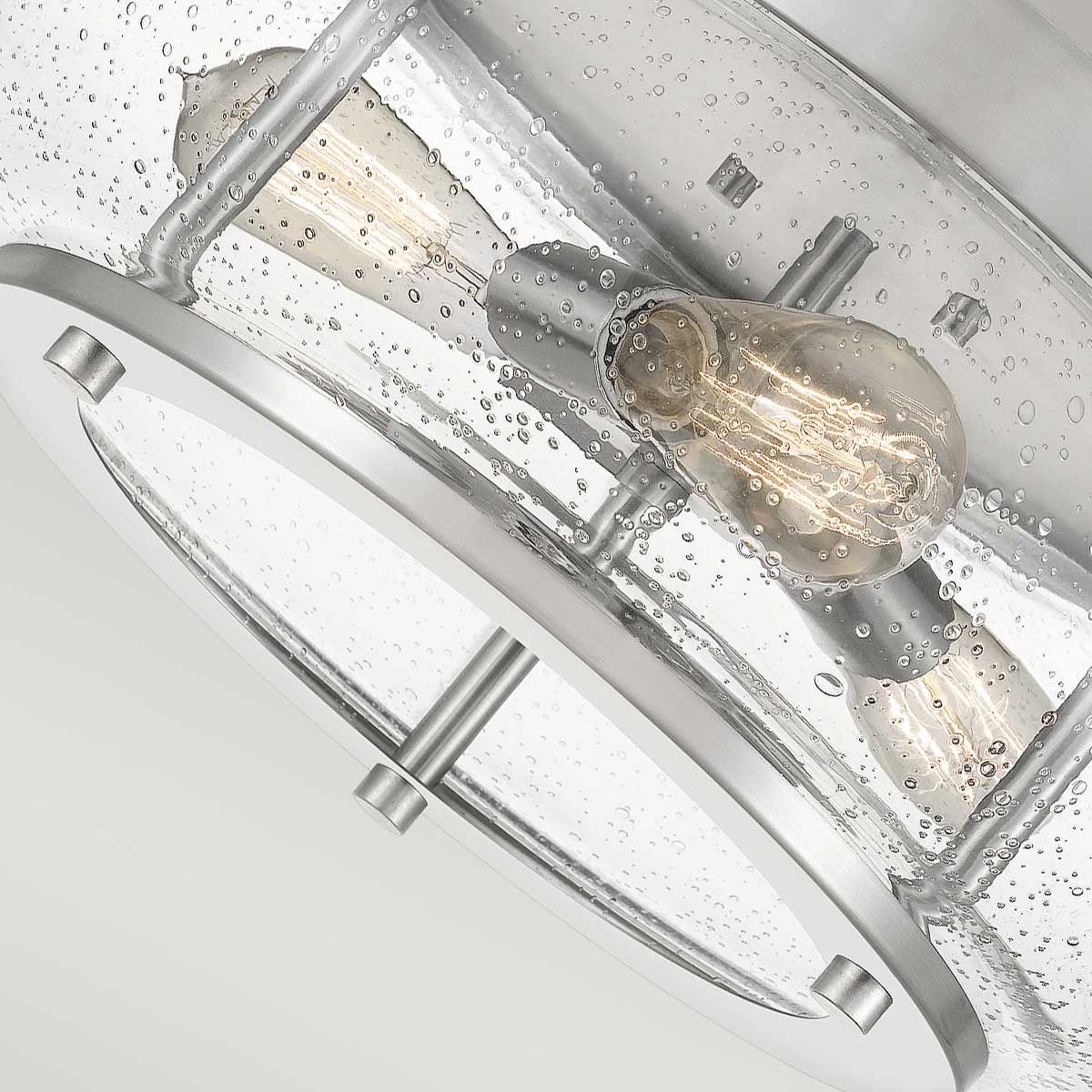 Trilogy Brushed Nickel 3-Light Vintage Flush Ceiling Fixture