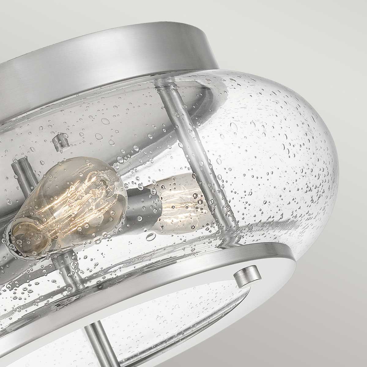 Trilogy Brushed Nickel 3-Light Vintage Flush Ceiling Fixture
