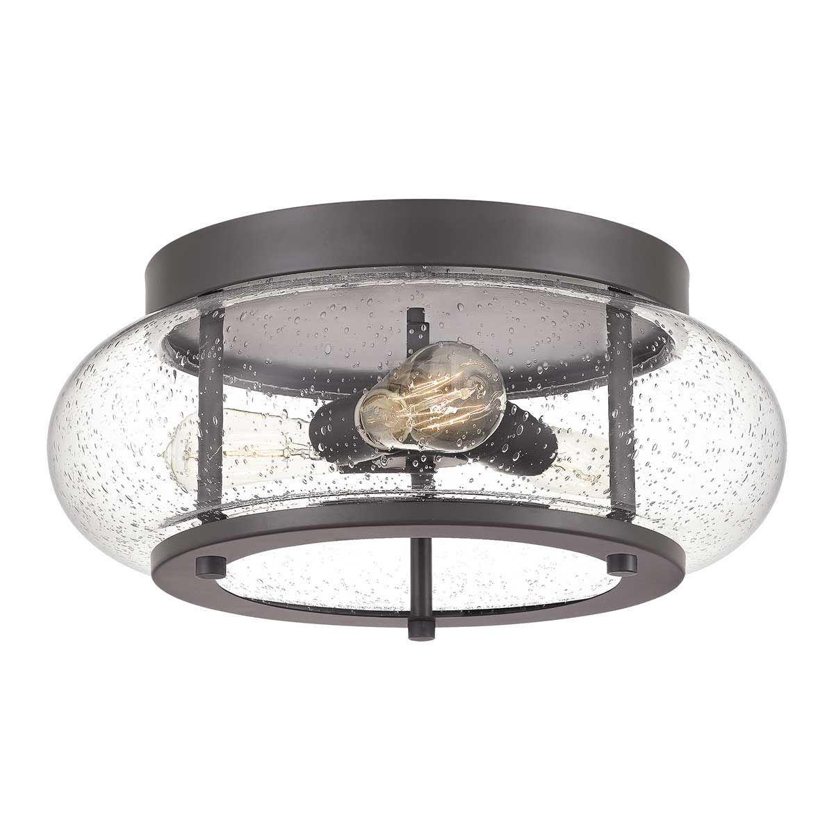 Trilogy Series: Rustic Bronze 3-Light Flush Ceiling Fixture