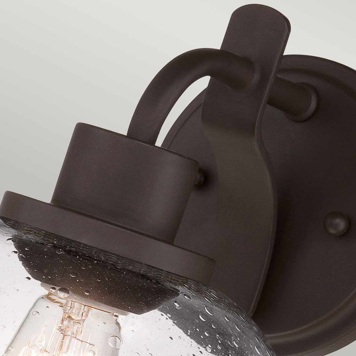 Vintage Bronze Wall Sconce with Seedy Glass Shade