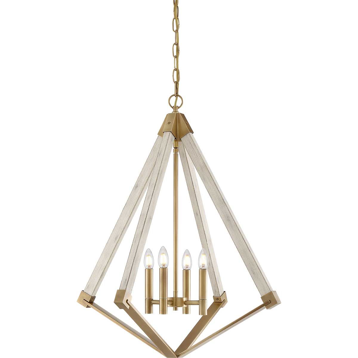 Vintage Diamond Silhouette Chandelier - Weathered Brass Finish