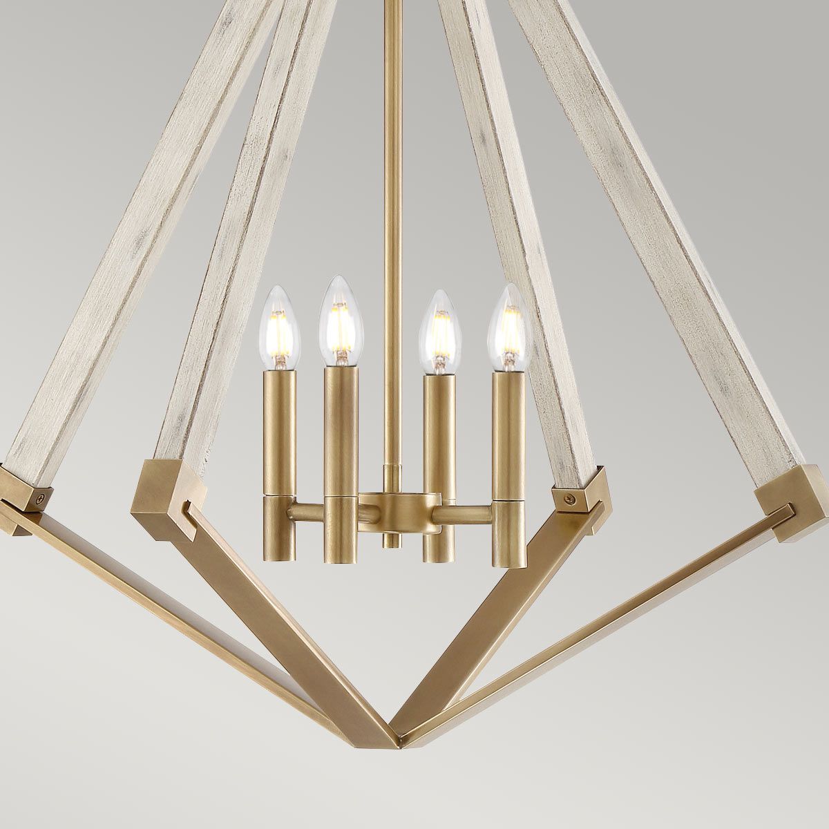 Vintage Diamond Silhouette Chandelier - Weathered Brass Finish