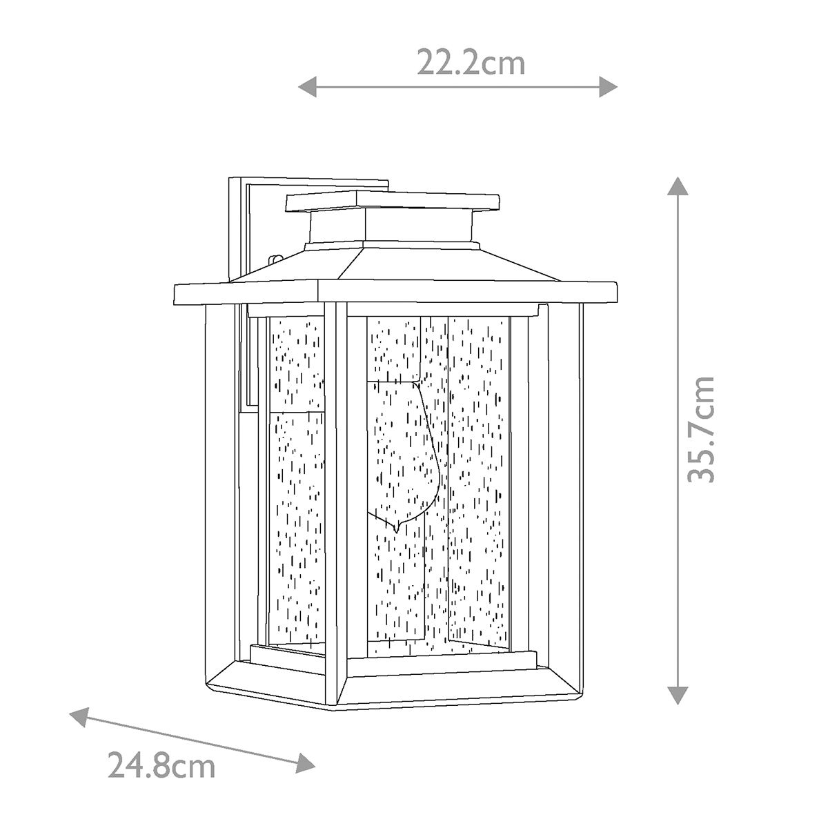 Wakefield Medium Exterior Wall Lantern - Earth Black Finish
