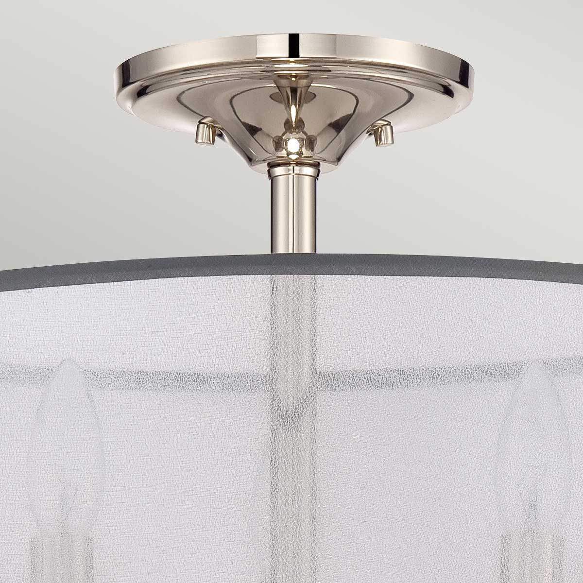 Sophisticated Whitney 3-Light Semi Flush/Pendant in Imperial Silver