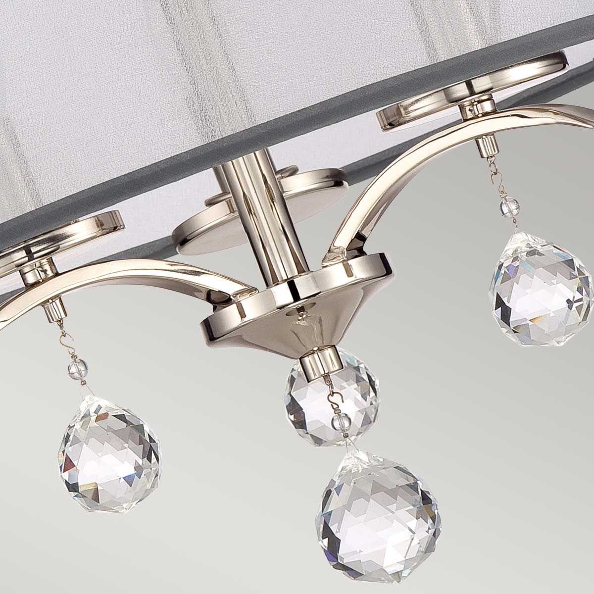Sophisticated Whitney 3-Light Semi Flush/Pendant in Imperial Silver