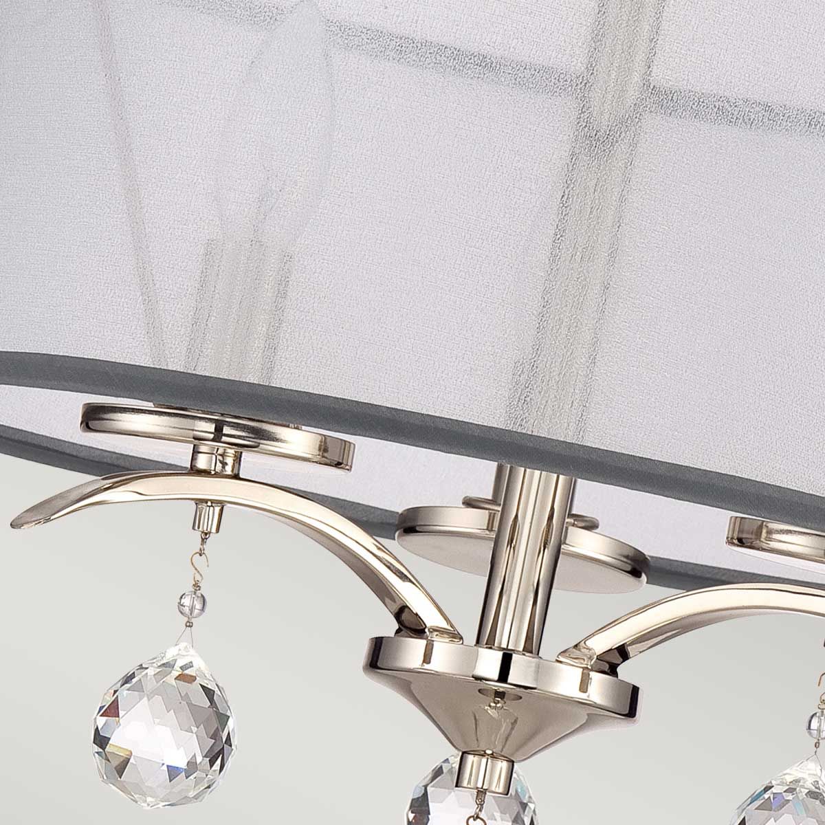 Sophisticated Whitney 3-Light Semi Flush/Pendant in Imperial Silver
