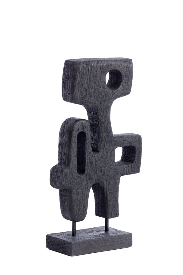 Elegant Black Sala Wood Ornament on Base 20x9.5x38.5 cm