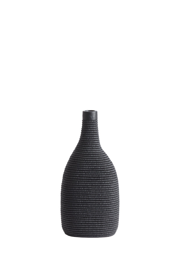 Elegant Youna Matte Black Decorative Vase 16x12x33 cm