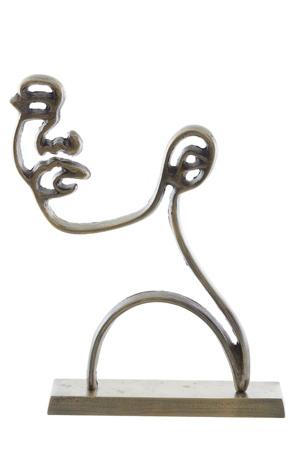 Antique Bronze Decorative Face on Stand 33x8x48 cm