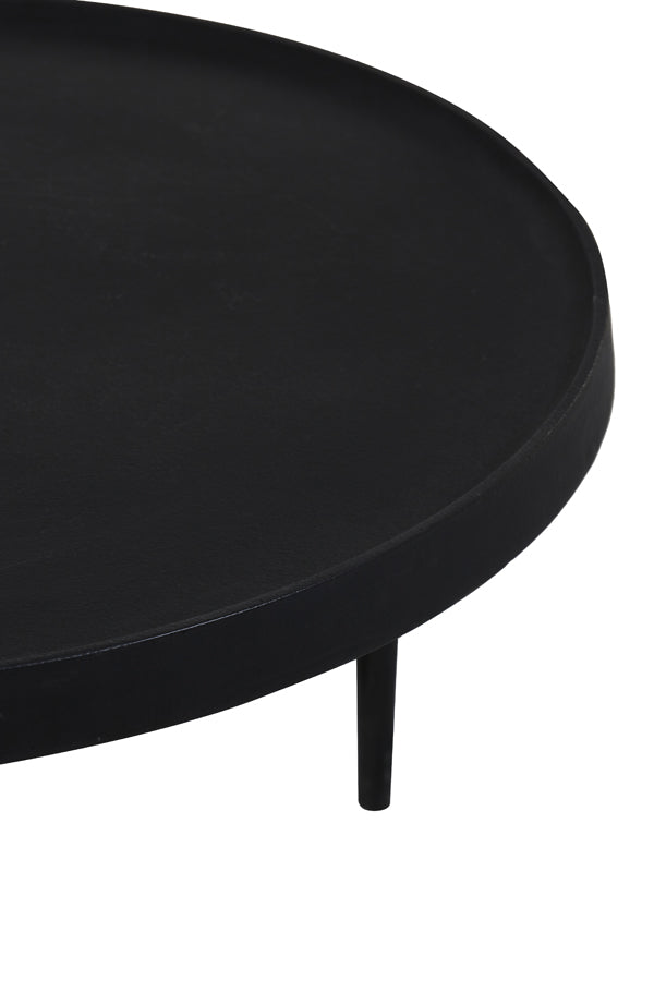 Elegant Tobias Black Nesting Coffee Tables - Set of 2 (Ø64x39 cm & Ø75x44 cm)