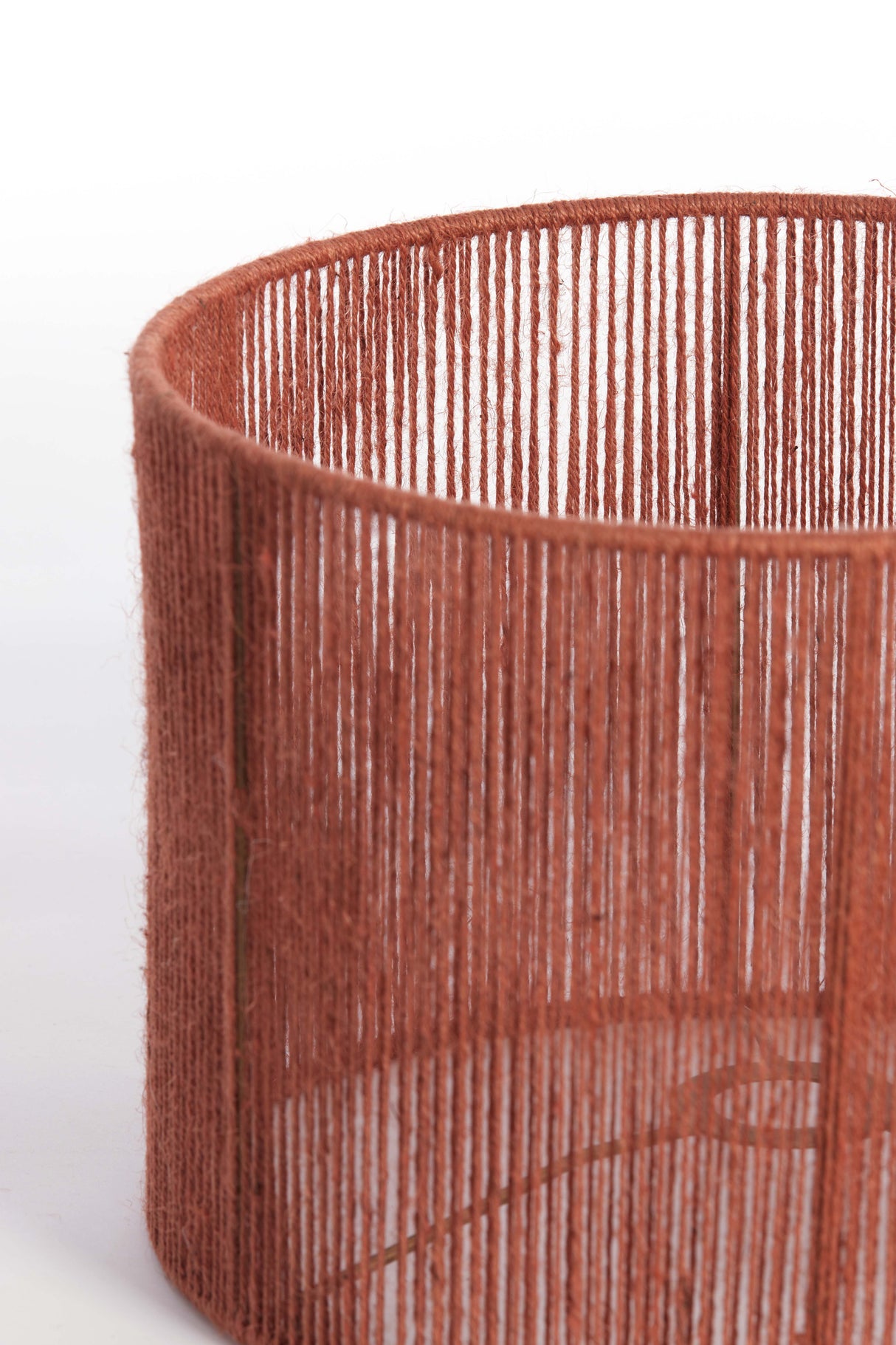Brick Red Jute Lamp Shade - 40x40x30 cm