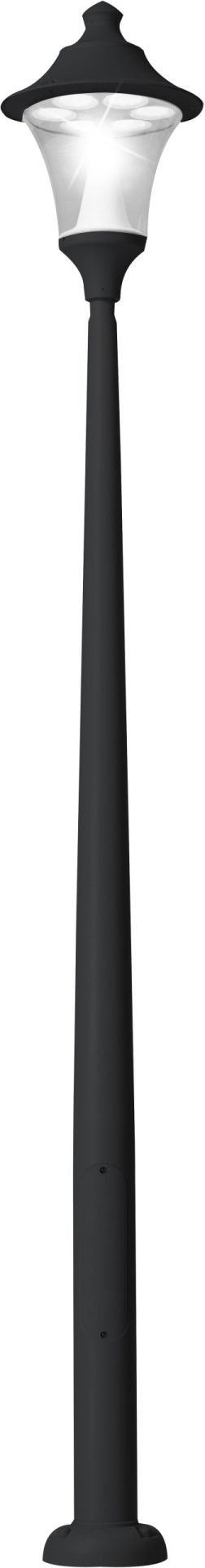 Remo 400 Akille 3000 50W E27 HighPower LED 4000K Assembled, Modern Post Lantern, Black/Clear
