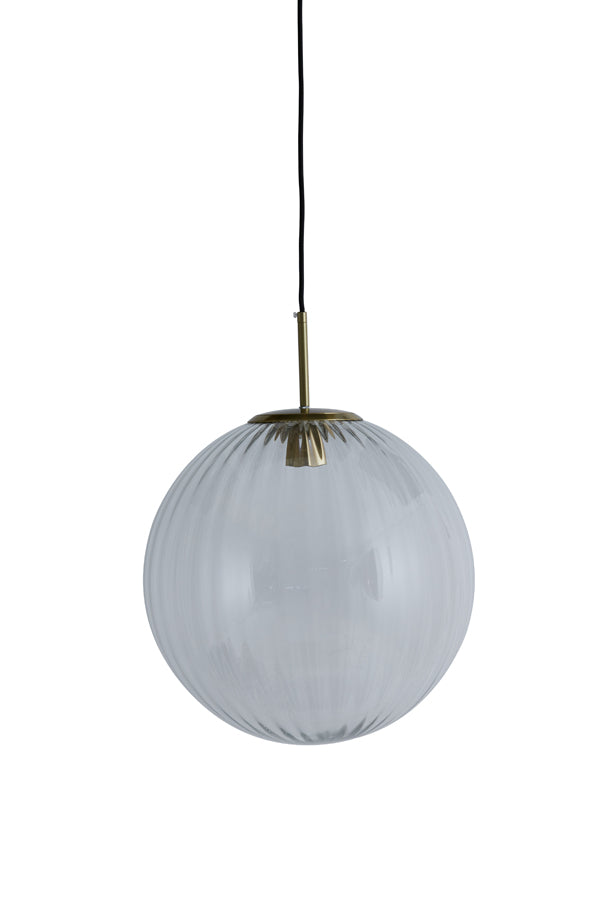 Elegant Ø40 cm Clear Glass Pendant Lamp with Gold Accents