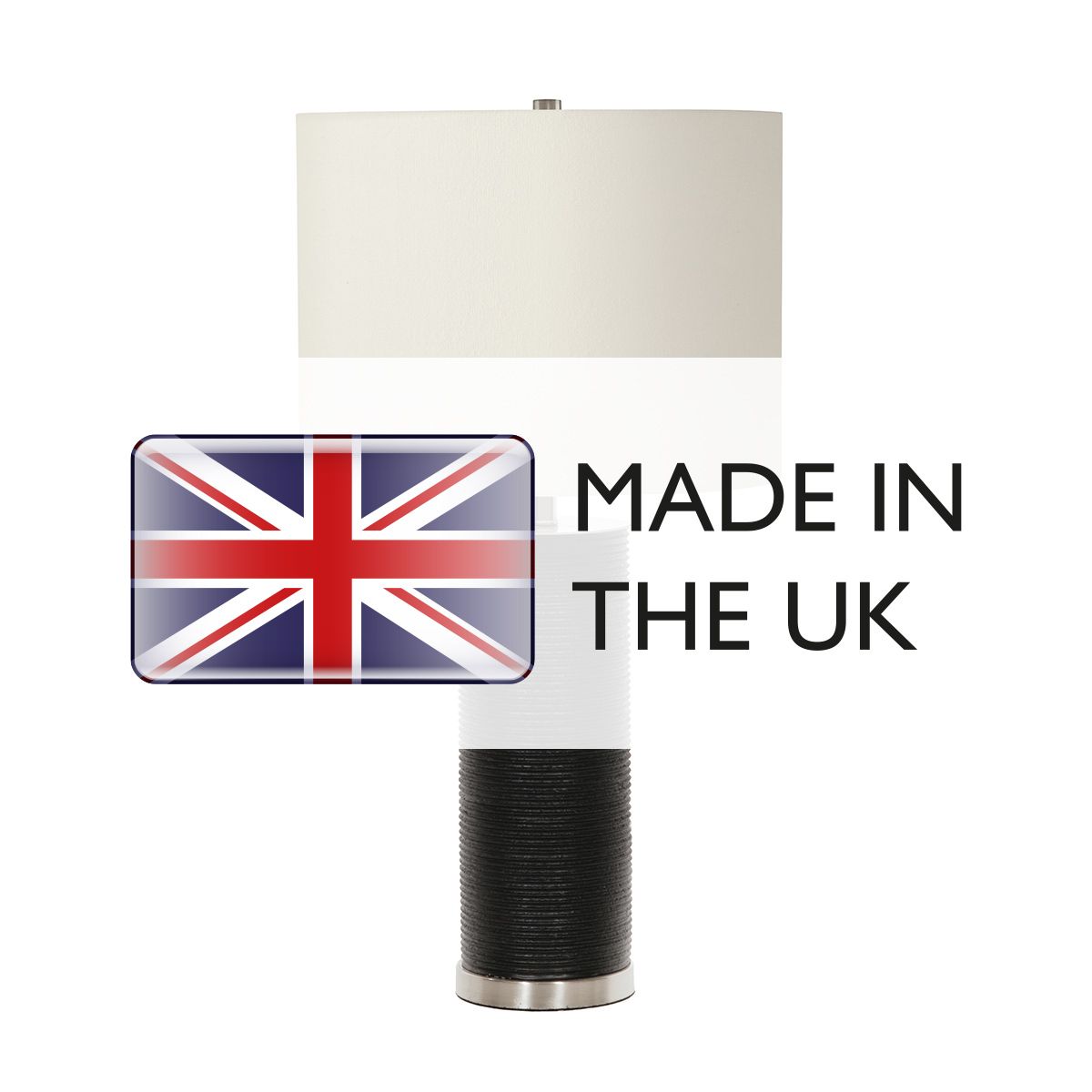 Ripple 1 Light Table Lamp - Black with White Shade Black with White Shade