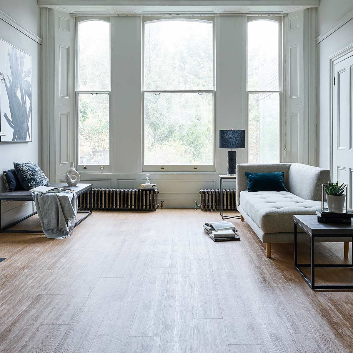 Ripple Black Porcelain Table Lamp with Polished Nickel Accents