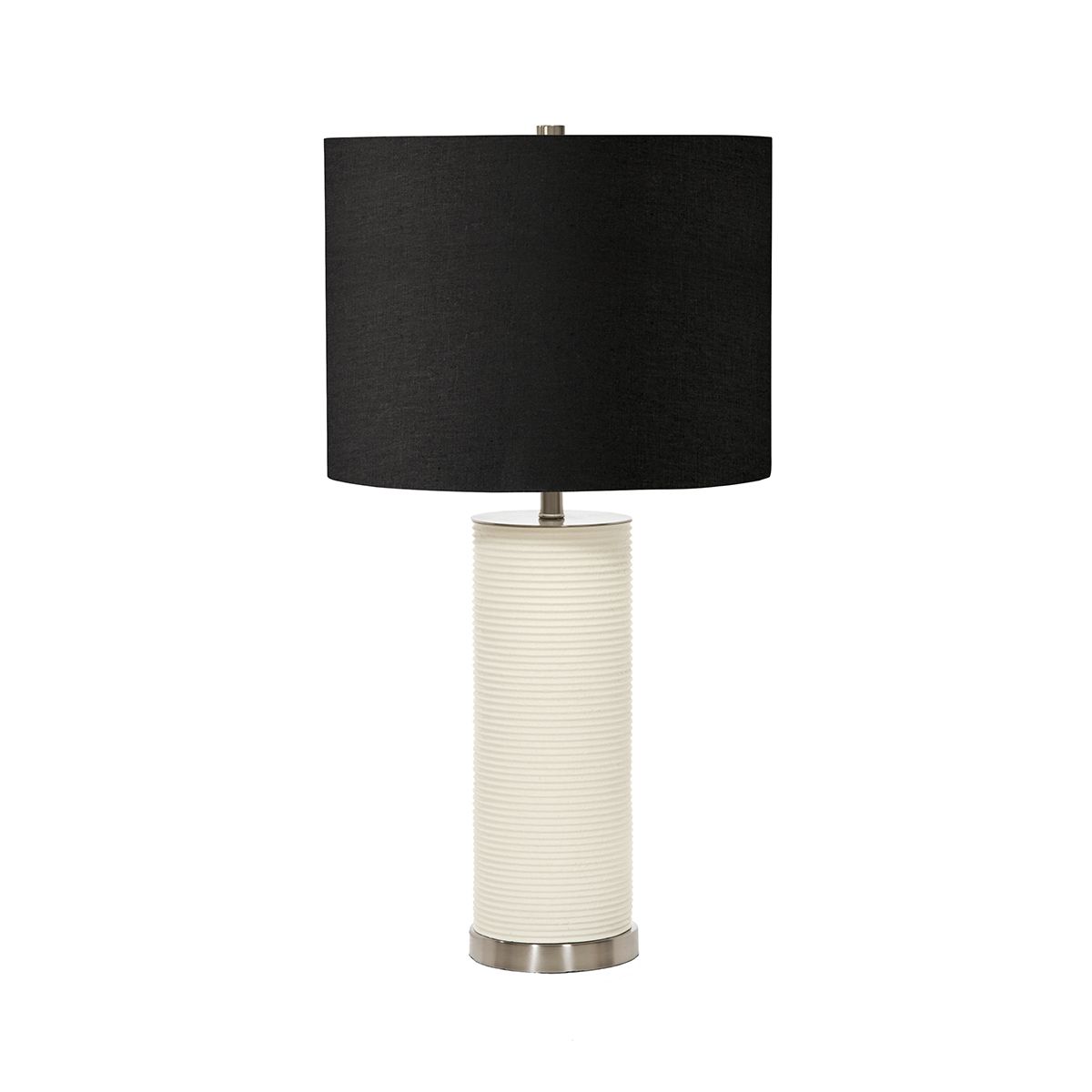 Ripple 1 Light Table Lamp - White with Black Shade White with Black Shade
