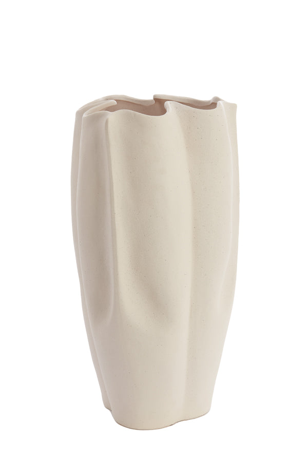 Elegant Cream Sanguli Ceramic Vase - 28x27.5x56 cm