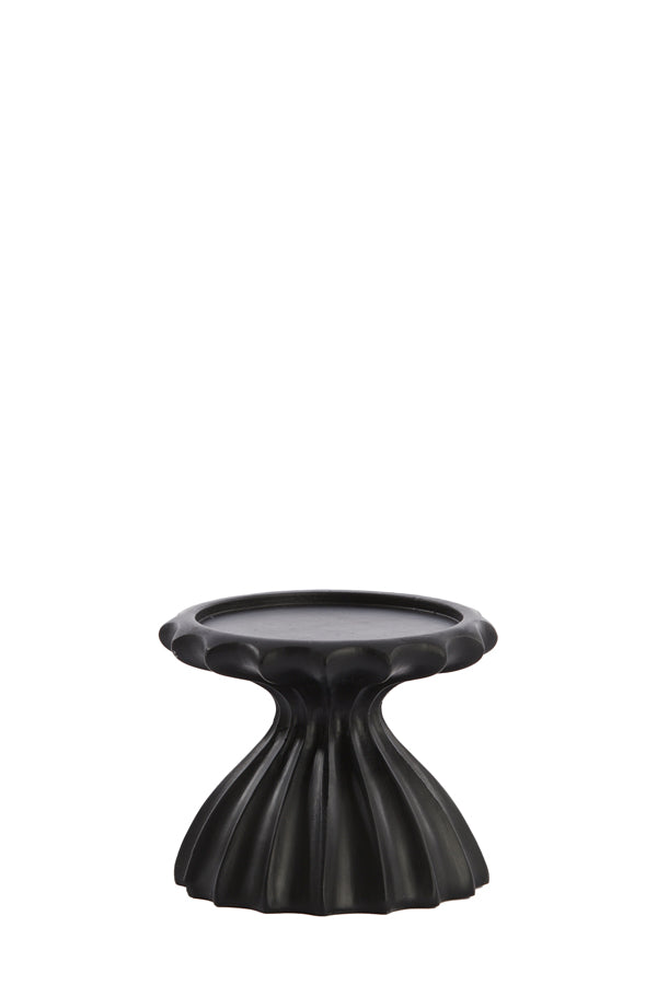 Matte Black Sidari Candle Holder 9x7.5 cm