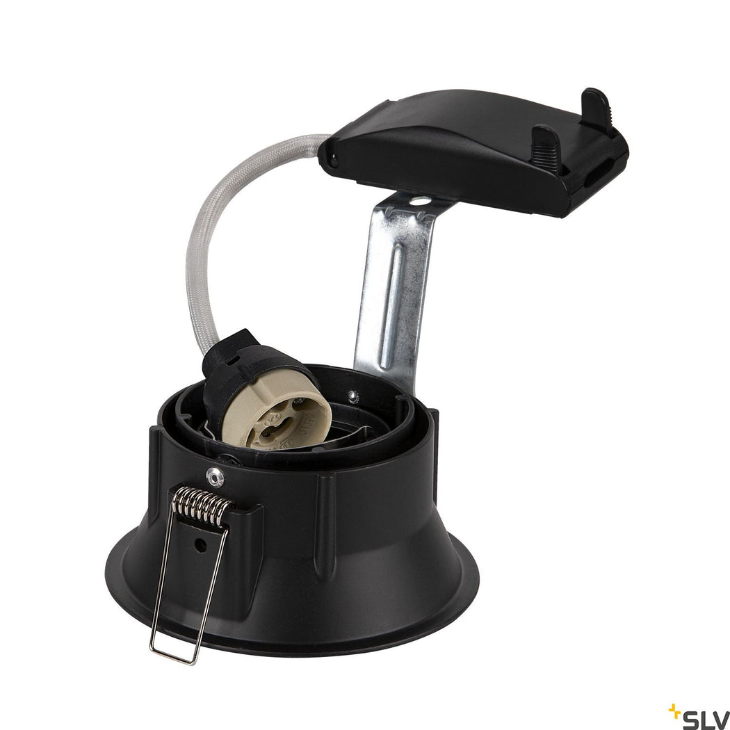 Slv Horn-T GU10, Steel, 1x Gu10Max. 50W, Matt Black, Incl.Clip Springs