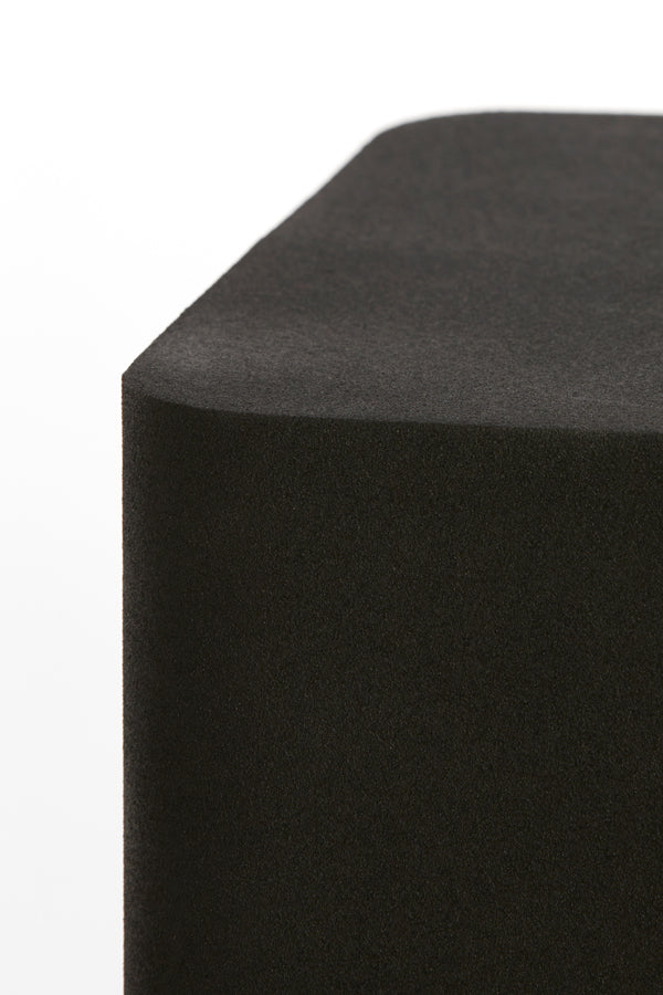 Sleek Alurio Matte Black Column Sculpture - 30.5x30.5x80 cm