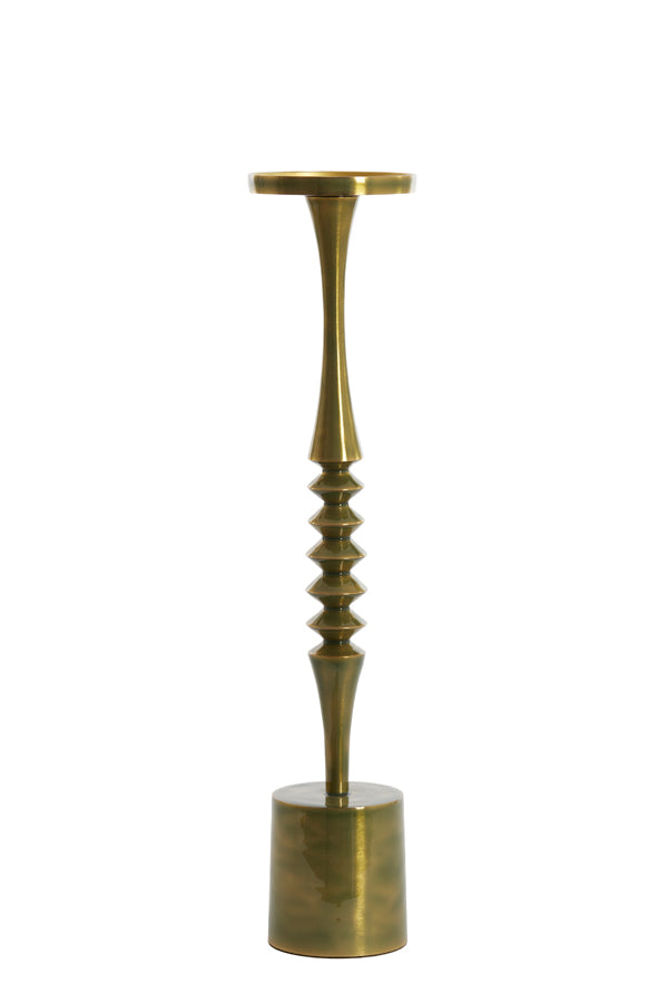 Glistening Green Gold Candle Stand Ø11x51 cm Mistry Design
