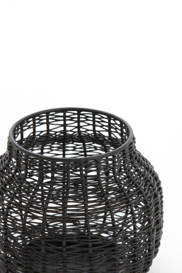 Matte Black Tealight Candle Holder Ø12x10 cm Valery