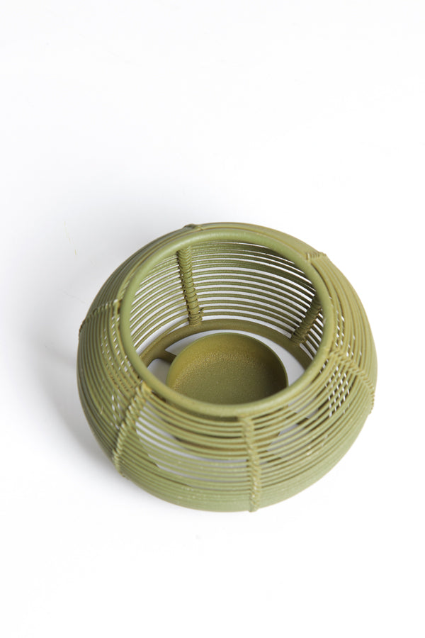 Matte Green Ceramic Tealight Holder Ø11x7 cm