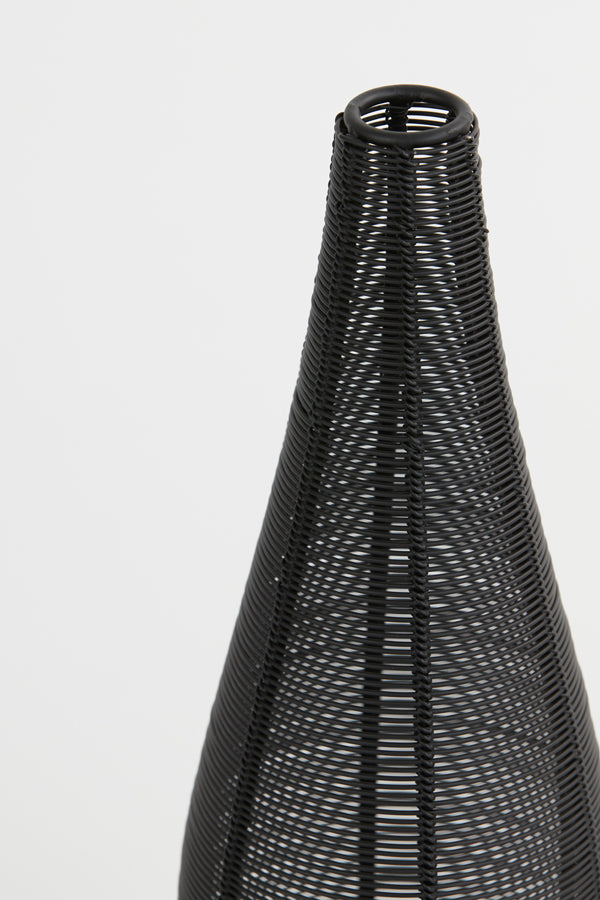 Sleek Matt Black Suneka Tealight Holder Ø11x33 cm