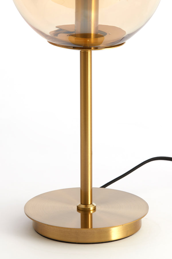 Amber Gold Medina Glass Table Lamp, 20x43 cm
