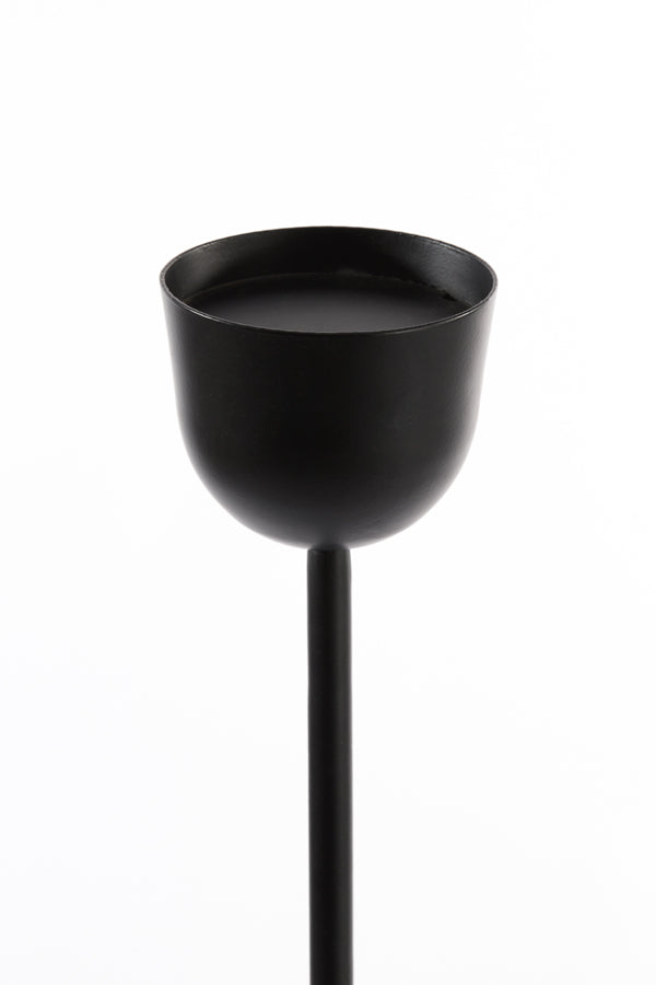 Matte Black Ofelia Tealight Stand Ø12x80 cm