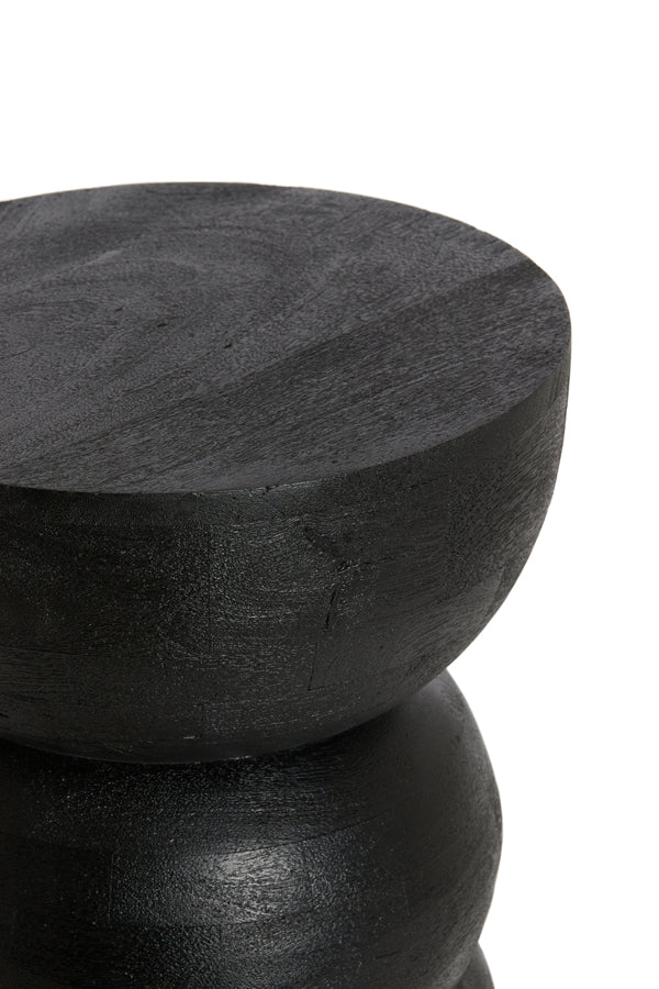 Round Black Azalio Wood Side Table 35x45 cm