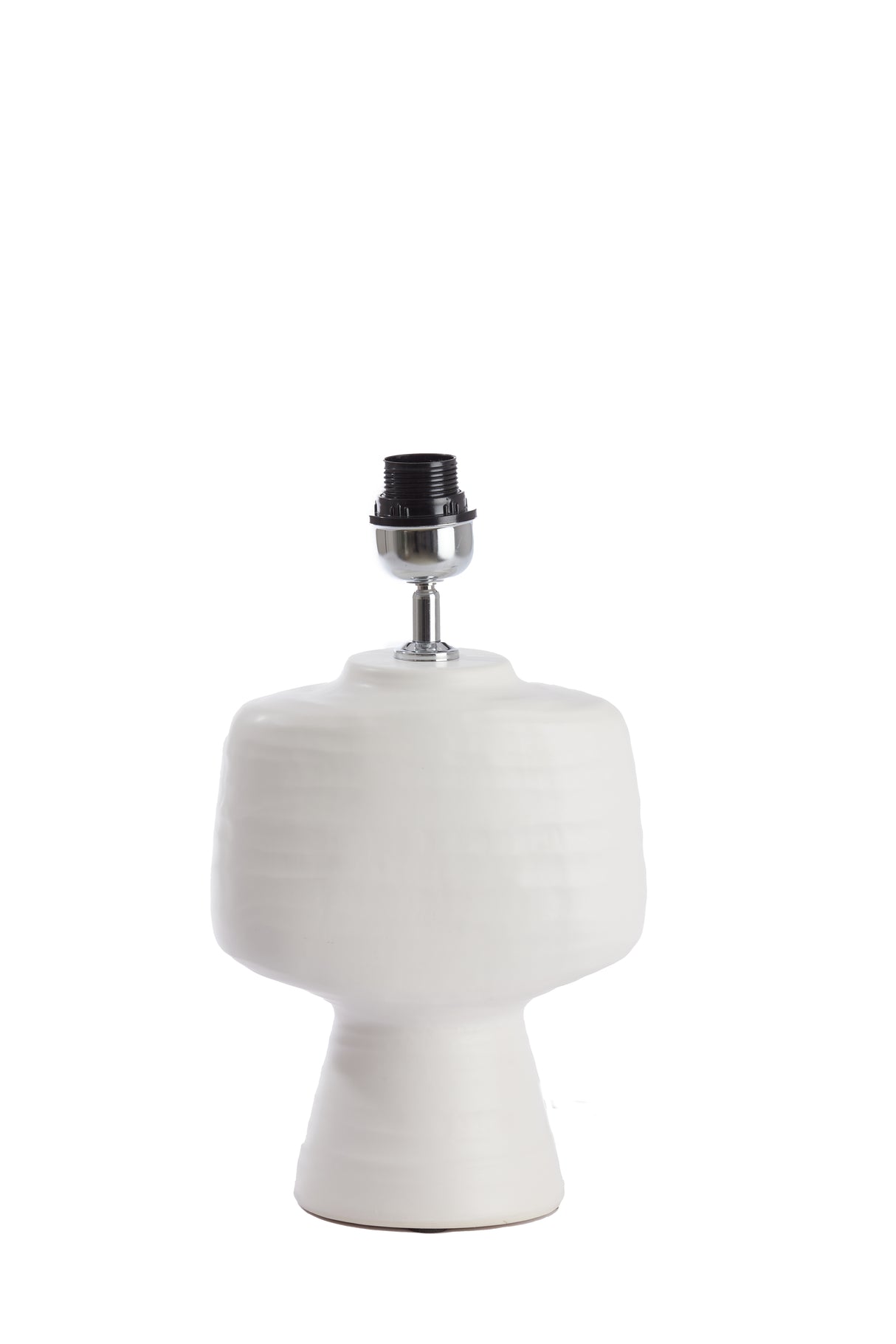 Ceramic Lamp Base in Soft Cream Finish, 22.5x14.5x39 cm.