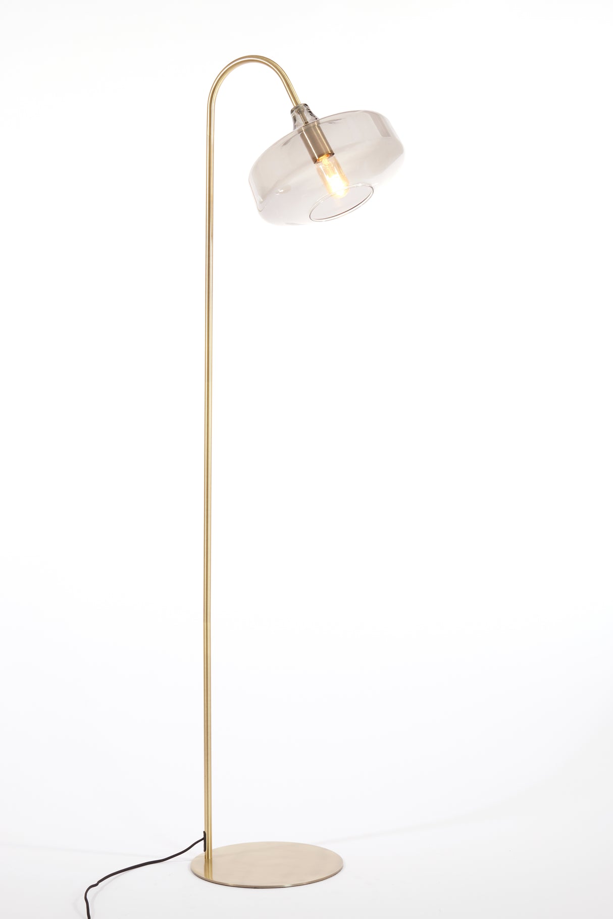 Antique Bronze & Smoked Glass Floor Lamp, 160 cm - Solna Collection