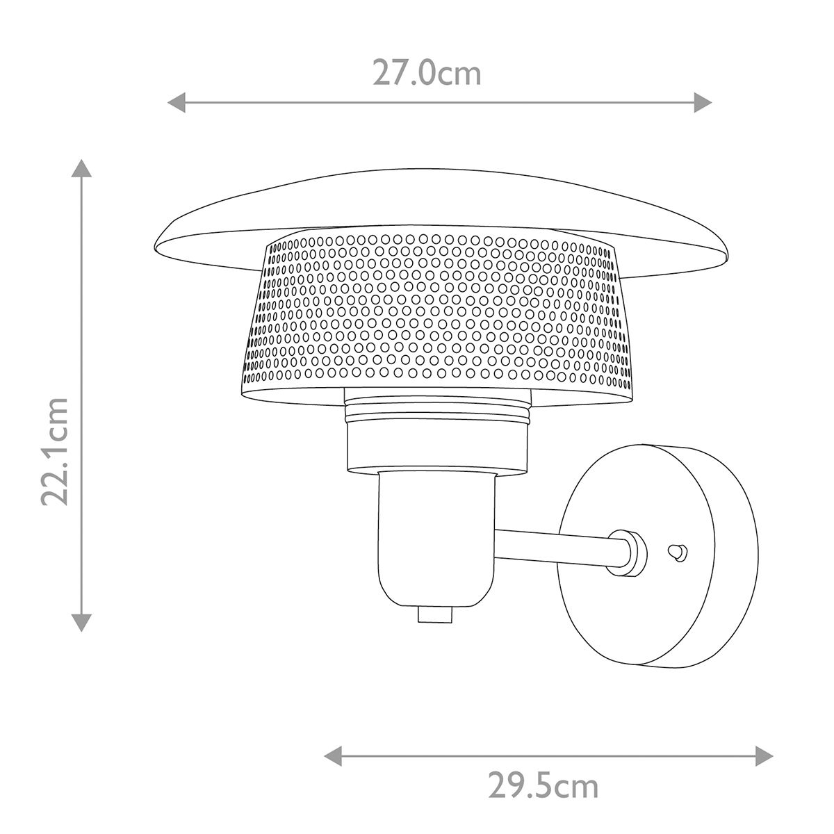 Saturne 1 Light Wall Lantern Grey