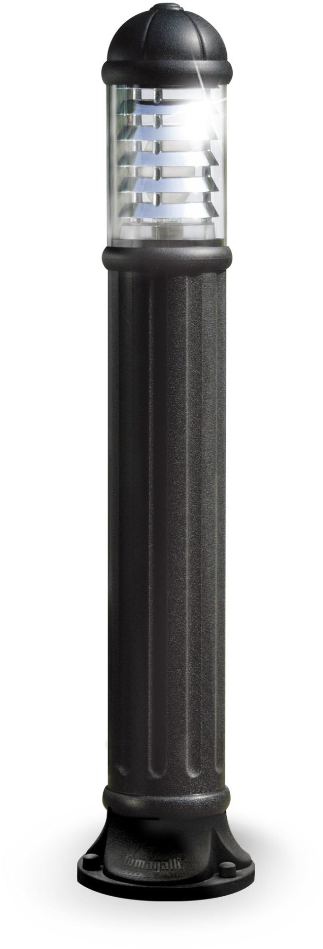 Sauro 1100 11W E27 LED CCT, Bollard, Grey/Clear/Alum Louvre