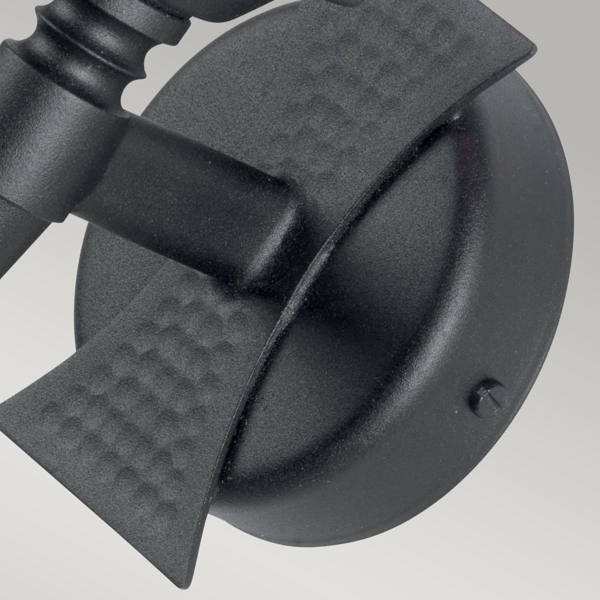 Saxon Single Candle-Style Wall Light in Black Wrought Iron