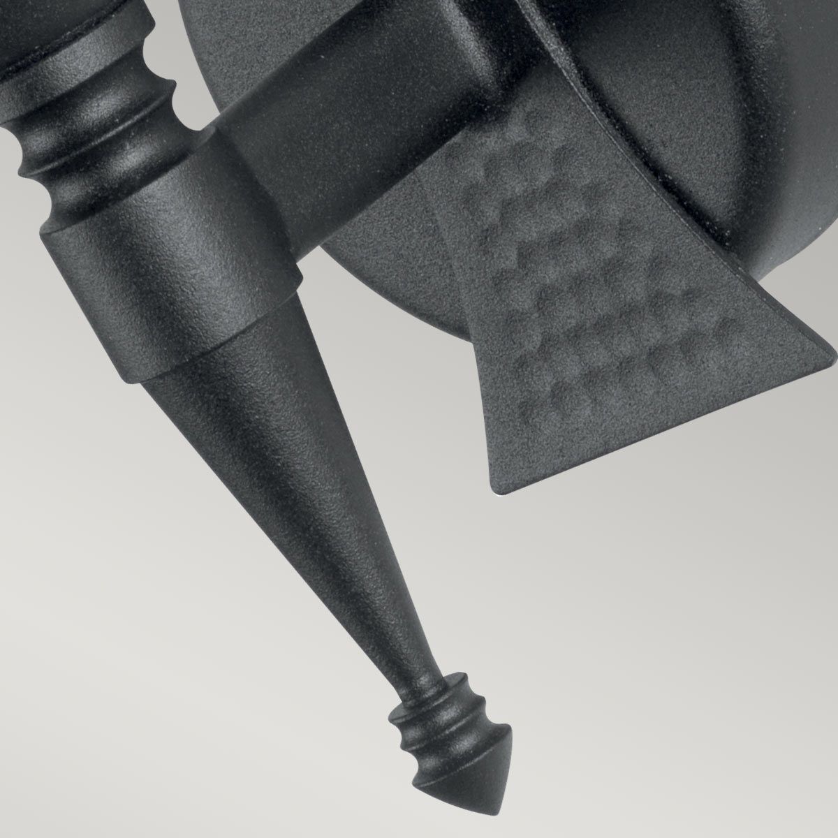 Saxon Single Candle-Style Wall Light in Black Wrought Iron